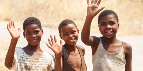 three children smiling