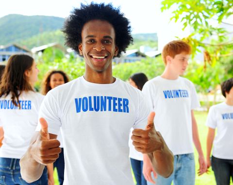 volunteer man smiling